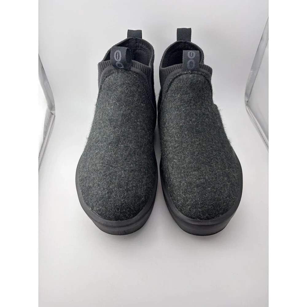 OOFOS Women's OOmega Londoner Boot W7 EU38 Charcoal Wool Blend